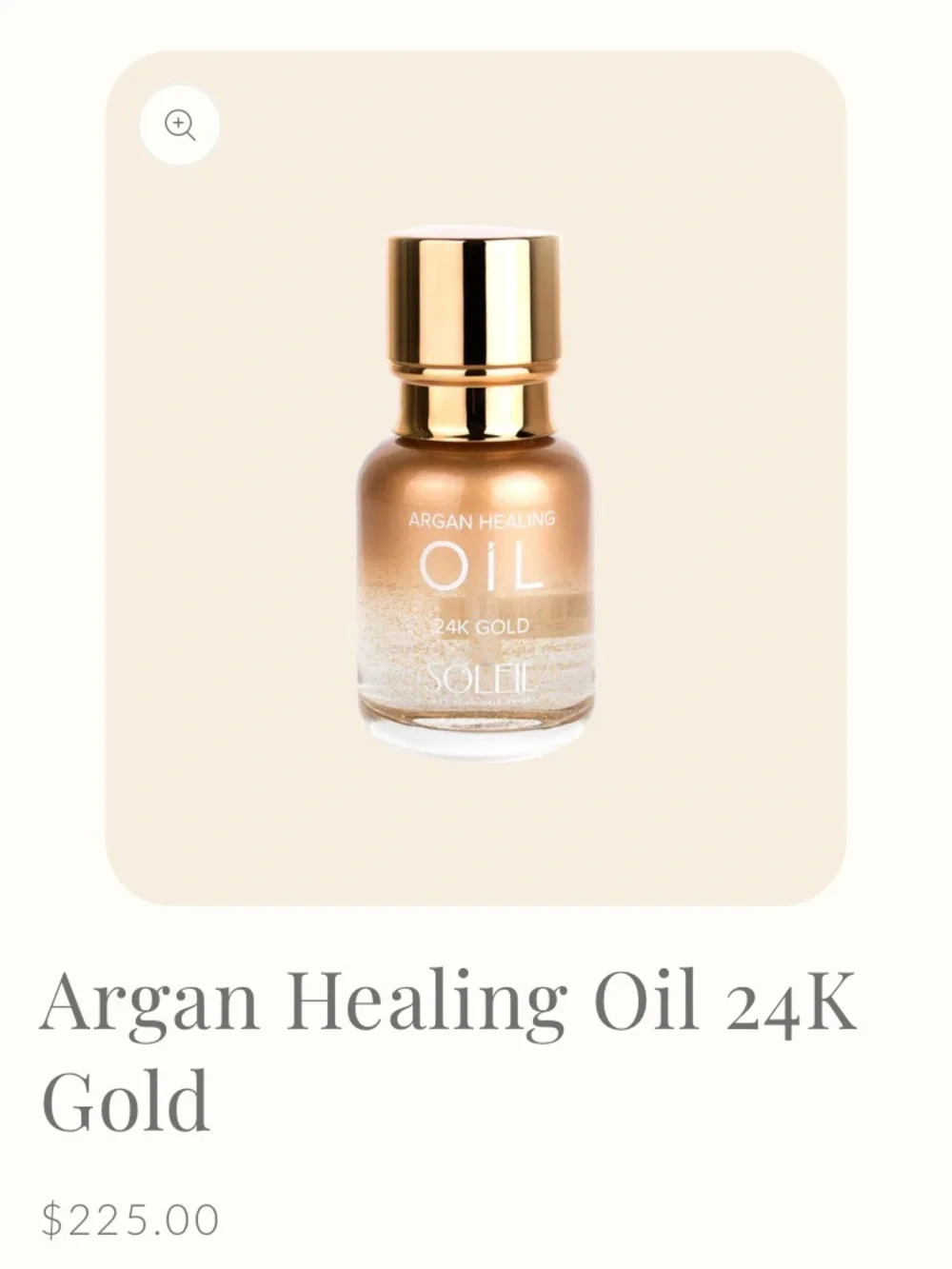 Soleil The Perfect Oil 24K Argan Healing Oil - Gold
